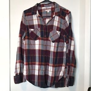 Maroon & Gold Plaid Button-up